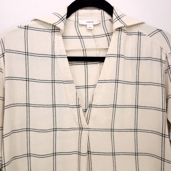 Vince Wool Blend Top Womens XS Oversized Boxy Long Sleeve Blouse Office Casual - Picture 3 of 11